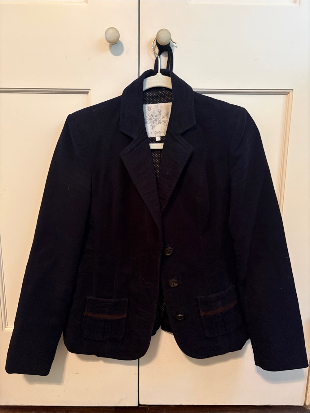 Women's Dark Navy Blazer Jacket - Classic Tailored Style